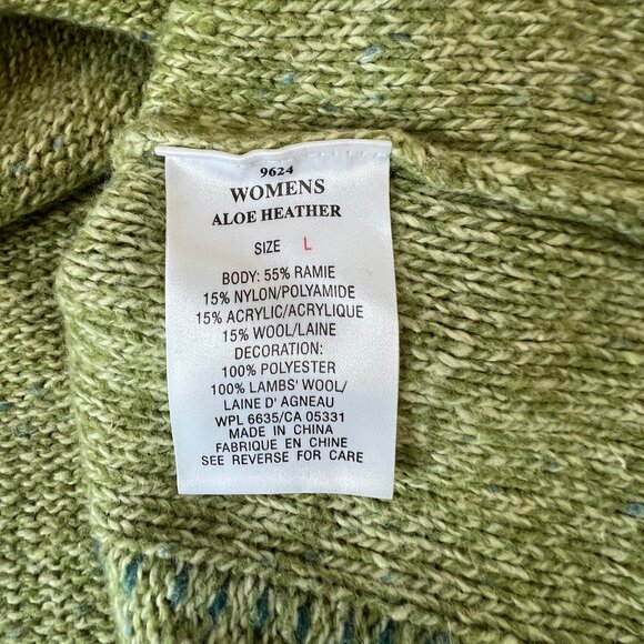 Women's Woolrich Aloe Heather Green Sweater, 1/4 Zip, Size Large, #9624, EUC! - Picture 11 of 15